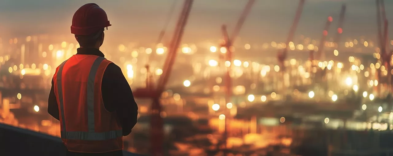 Homem olhando para cidade